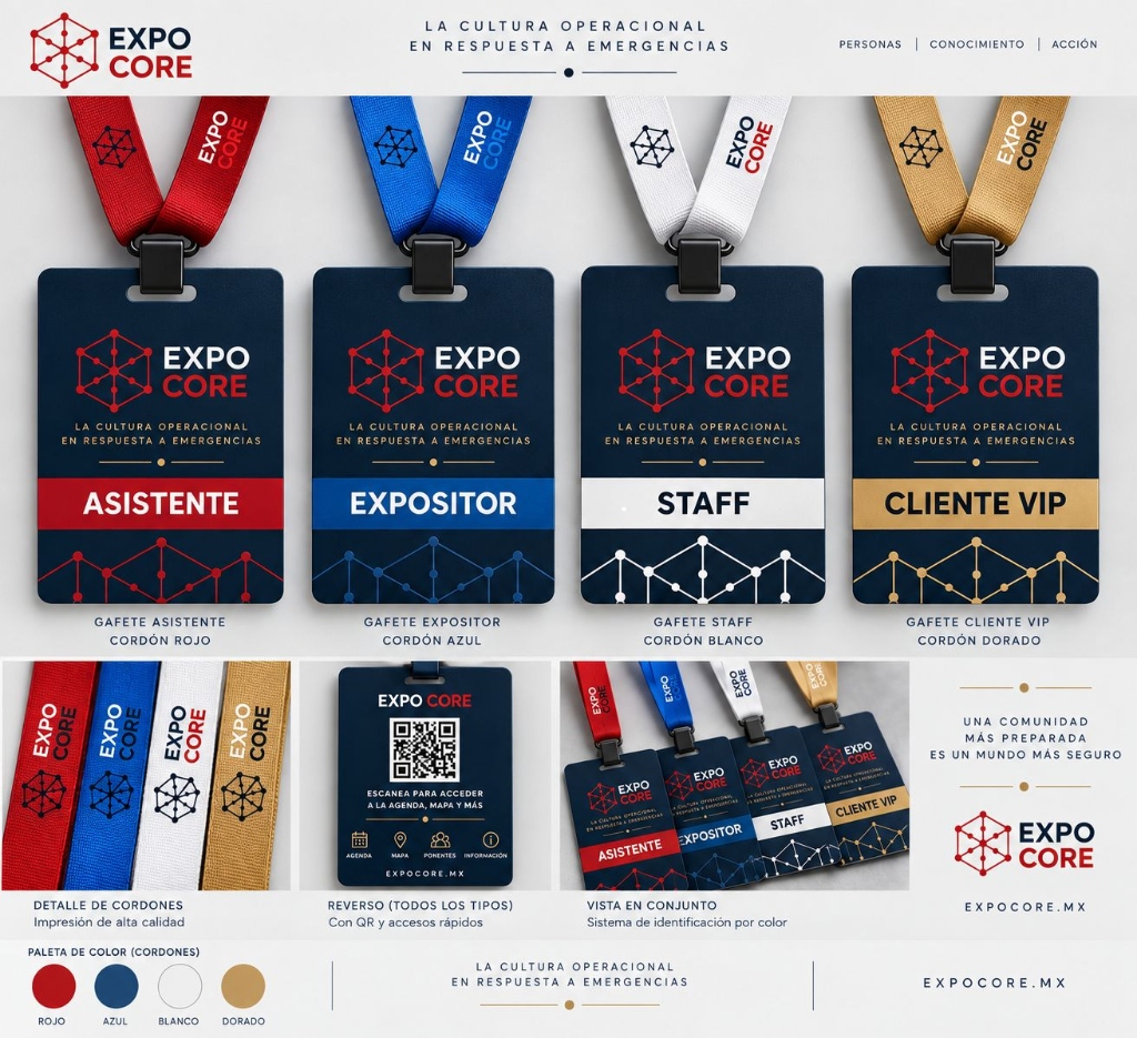 Sistema de Gafetes y Cordones Expo CoRe